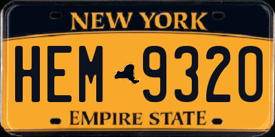 NY license plate HEM9320