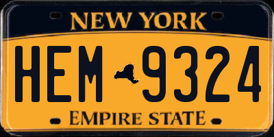 NY license plate HEM9324