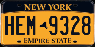 NY license plate HEM9328