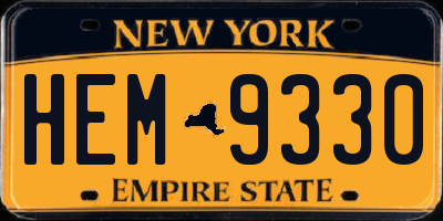 NY license plate HEM9330