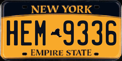 NY license plate HEM9336