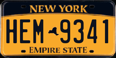 NY license plate HEM9341