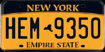 NY license plate HEM9350