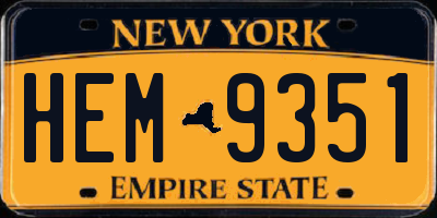 NY license plate HEM9351