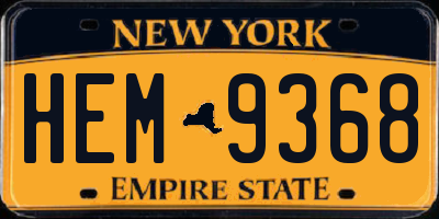 NY license plate HEM9368