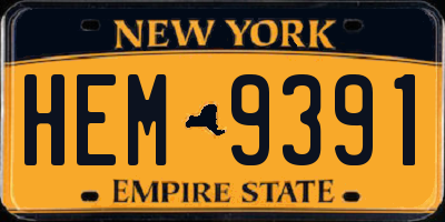 NY license plate HEM9391