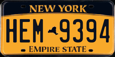 NY license plate HEM9394