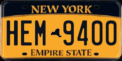 NY license plate HEM9400