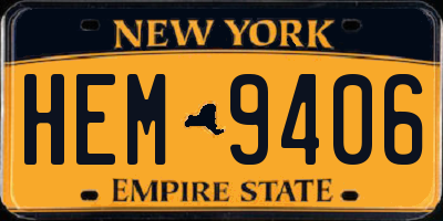 NY license plate HEM9406
