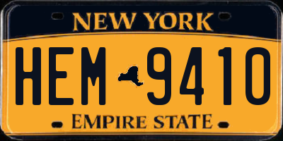 NY license plate HEM9410