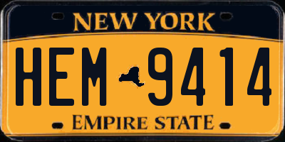 NY license plate HEM9414