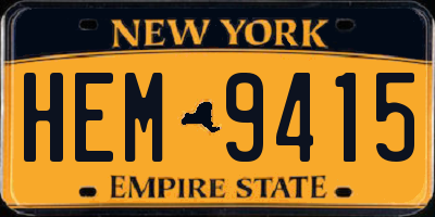 NY license plate HEM9415