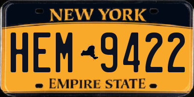 NY license plate HEM9422