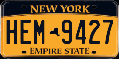 NY license plate HEM9427