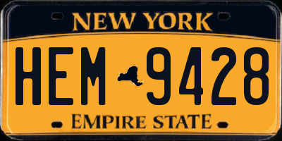NY license plate HEM9428