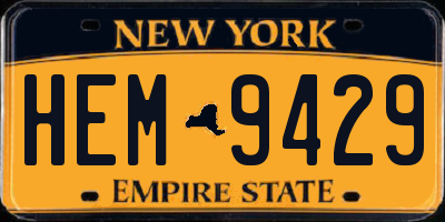 NY license plate HEM9429