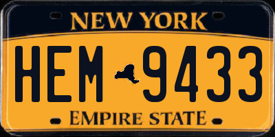 NY license plate HEM9433