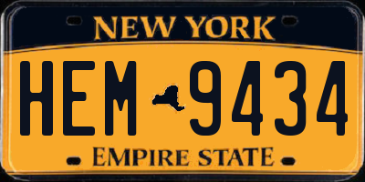 NY license plate HEM9434