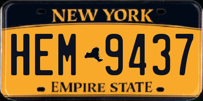 NY license plate HEM9437