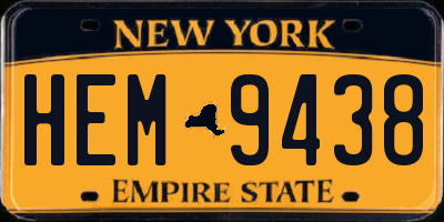 NY license plate HEM9438