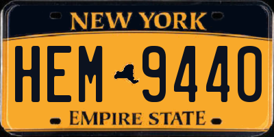 NY license plate HEM9440
