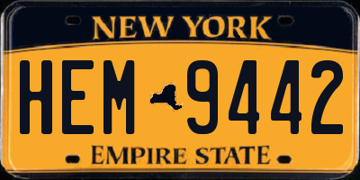 NY license plate HEM9442