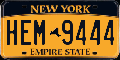 NY license plate HEM9444