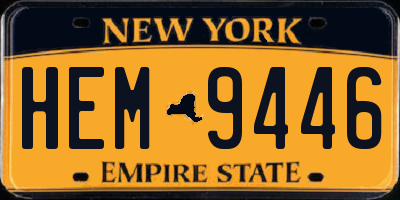 NY license plate HEM9446
