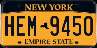 NY license plate HEM9450