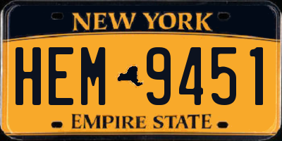 NY license plate HEM9451