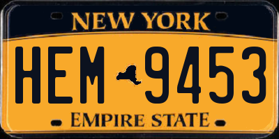 NY license plate HEM9453