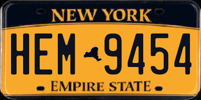 NY license plate HEM9454