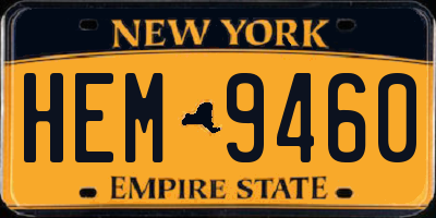 NY license plate HEM9460