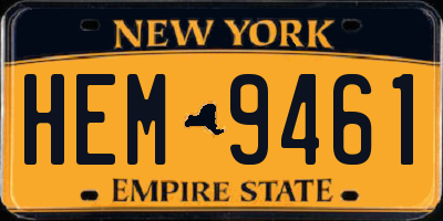 NY license plate HEM9461