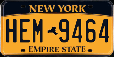 NY license plate HEM9464