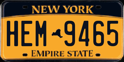 NY license plate HEM9465