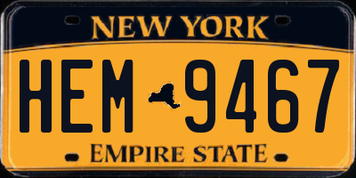 NY license plate HEM9467