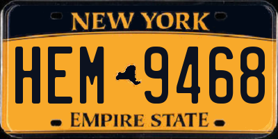NY license plate HEM9468
