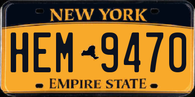 NY license plate HEM9470