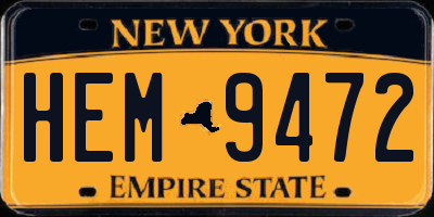 NY license plate HEM9472