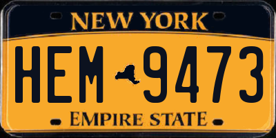 NY license plate HEM9473