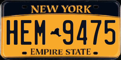 NY license plate HEM9475