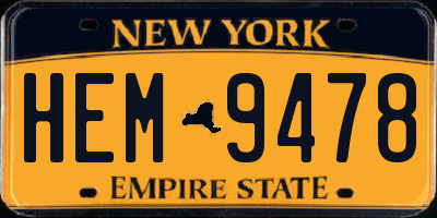 NY license plate HEM9478