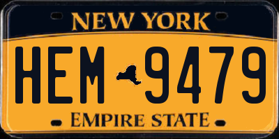 NY license plate HEM9479