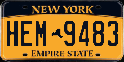 NY license plate HEM9483