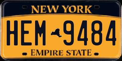 NY license plate HEM9484