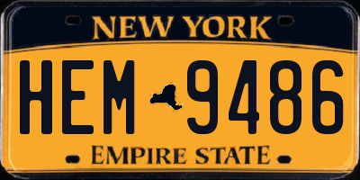 NY license plate HEM9486
