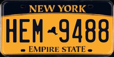 NY license plate HEM9488