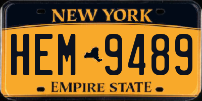 NY license plate HEM9489