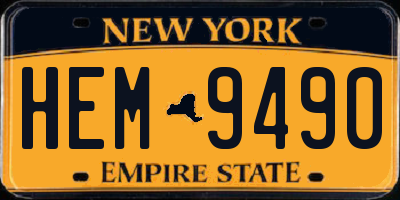 NY license plate HEM9490